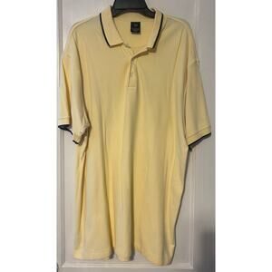 Men's NIKE GOLF POLO SHIRT Yellow with Black Trim Sz XXL Collared 1/4 Button